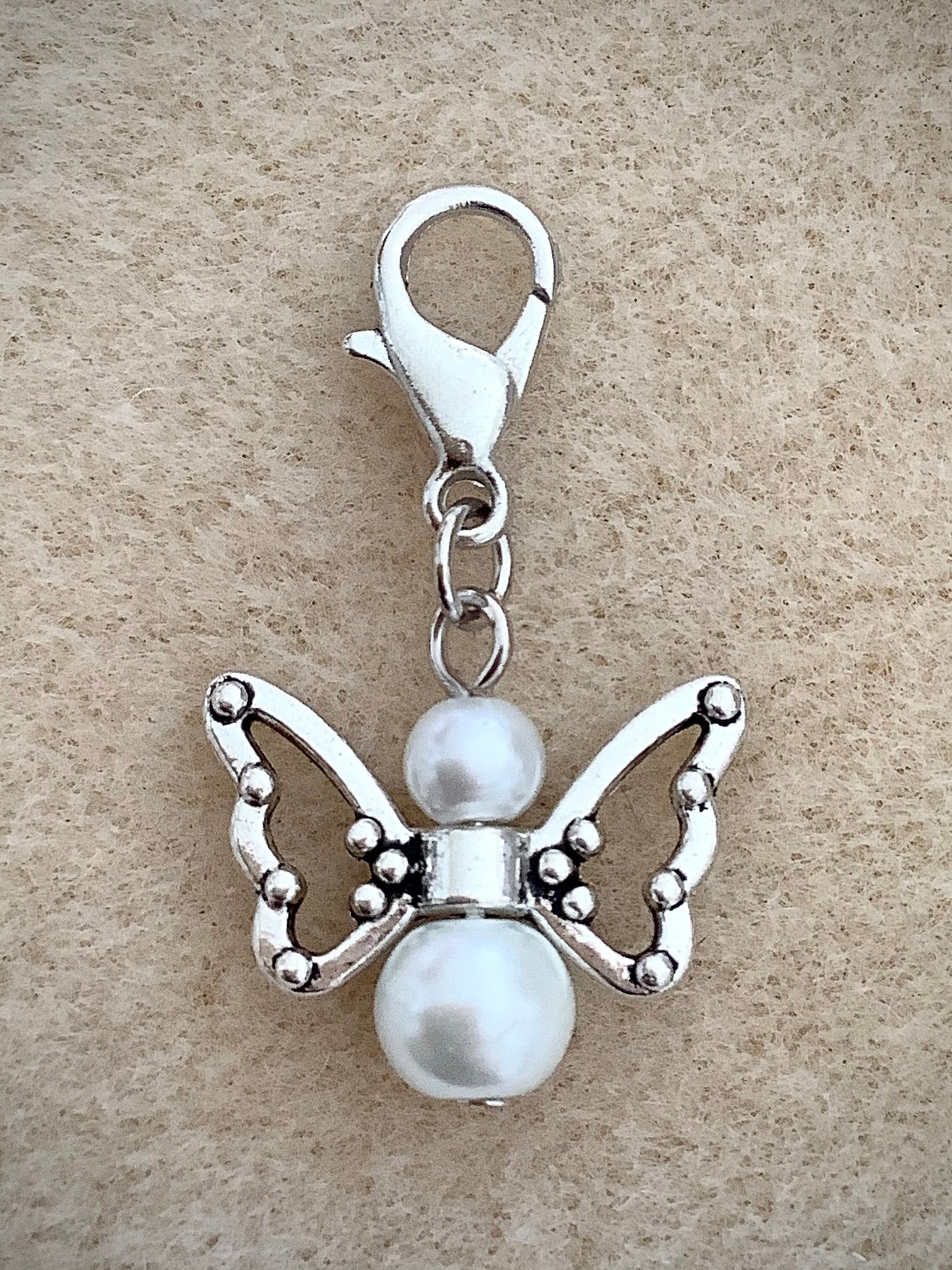 Zipper charms, pearl embellishment, butterfly, angel