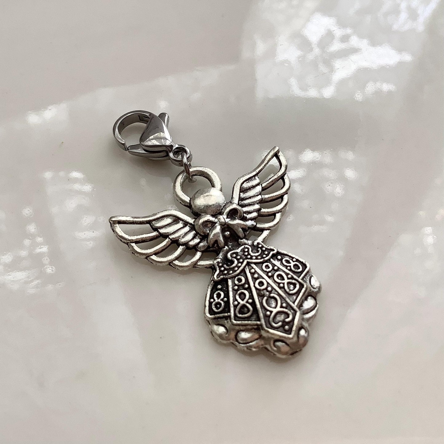 Angel charm, zipper pull, sewing accessories, Bible case charm, key charm, bag charm, gift tag alternative, Faith charms, Bible accessories