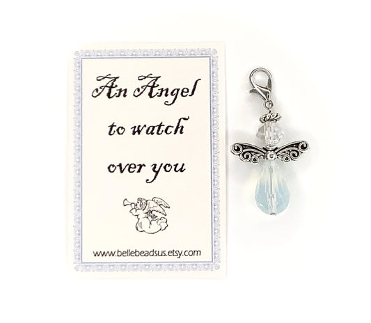 SALE An Angel to watch over you gift charm with card, Stocking stuffer, secret Santa gift, gifts under 10 dollars, guardian Angel, memory