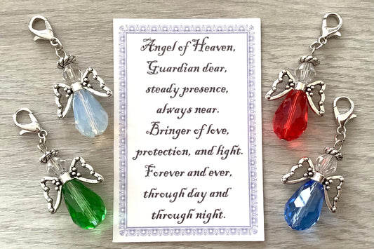 Angel Charms for Stockings & Gifts,  Many Colors, Crystal Angel, Memory Charm, Angel for Keychain, Gift for Friend, Guardian Angel Charm