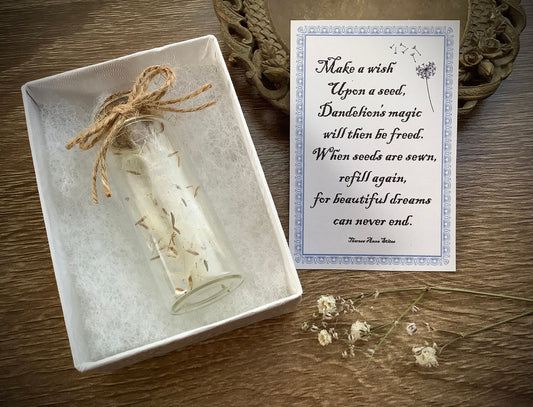 Dandelion wishing jar - Little Jar of Magic - gift of magic - Jar of Wishes -  Contains real Dandelion seeds - Tiny things - Dreamer