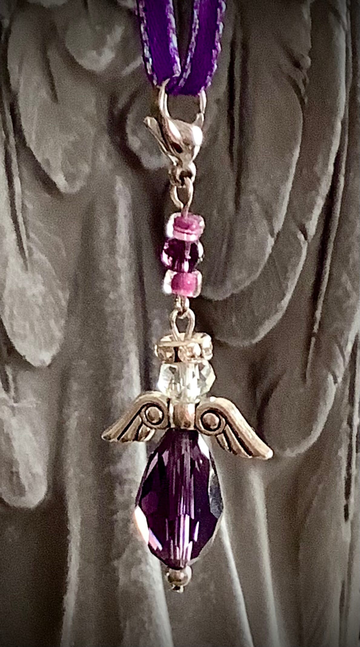 Guardian Angel Rear View Mirror Charm - Rearview Mirror for Car, Angel Wing Charm, Suncatcher Remembrance of a Loved One,