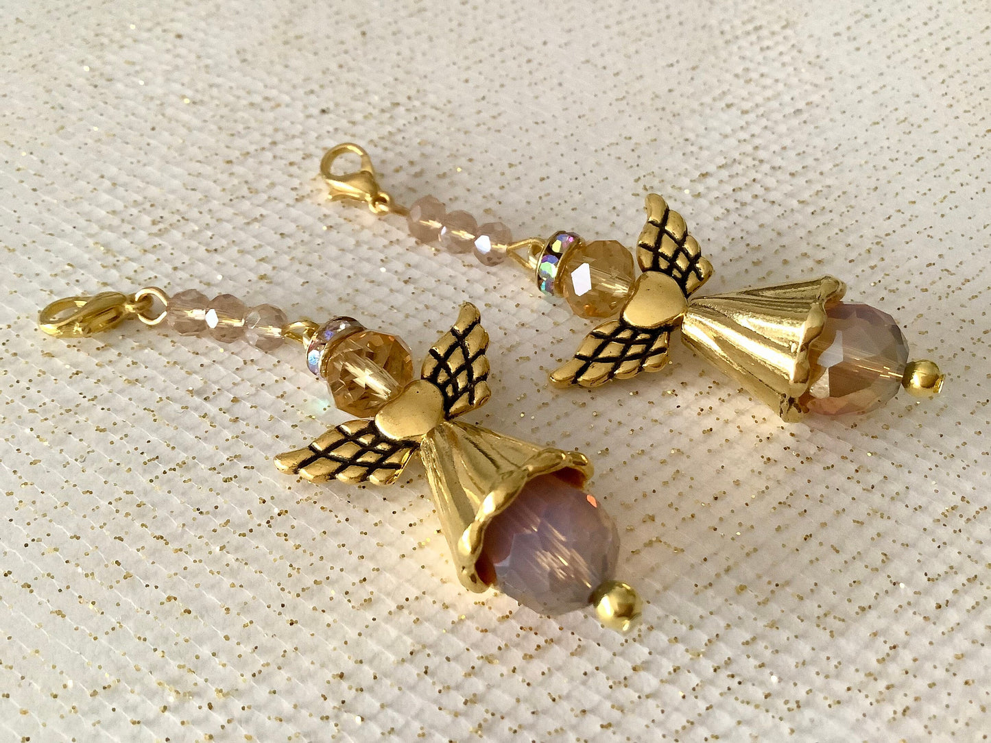 Golden Angel Charm - Awareness Charm - Childhood Cancer - Guardian Angel Charm - Nurse Gift - Badge Charm