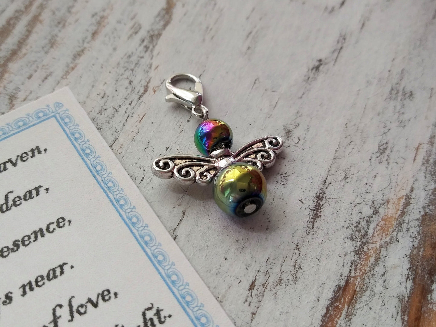 Guardian Angel Gift Charm, Lucky Angel, Angel of Hope, Gifting Angel, Planner Charm, Angel for Purse, Keychain Angel, Angel Gift, Shielding