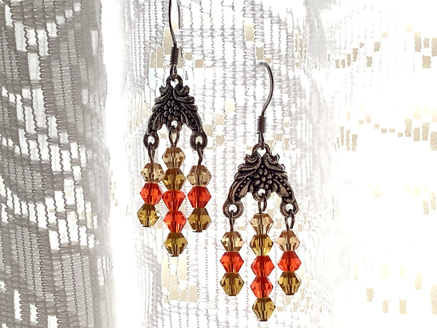 Crystal Earrings - chandelier dangle earrings - sun-catcher - any occasion earrings - formal earrings - wedding earrings - colorful earrings