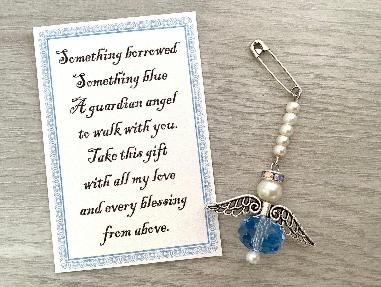 Something Blue Wedding Angel Charm