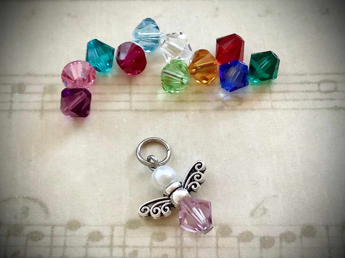 Birthstone Angel Charms, add on birthstone crystal pendant for necklaces bracelets and more, birthstone jewelry, birthstone charms, crystal