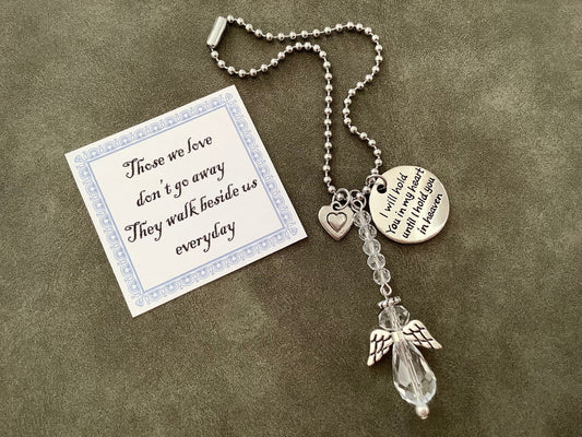 Memory Loss baby child my Angel Hold You in My Heart Heaven memorial Rear view mirror charm Angel