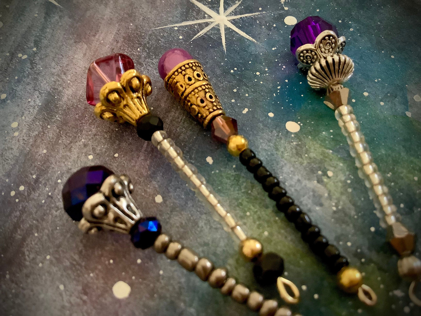 Miniature Magical Witchy Wands, Fairycore, Glass Crystal Tiny Wands for Jewelry and Doll Making, Fantasy Charms, Unique Miniature Wands