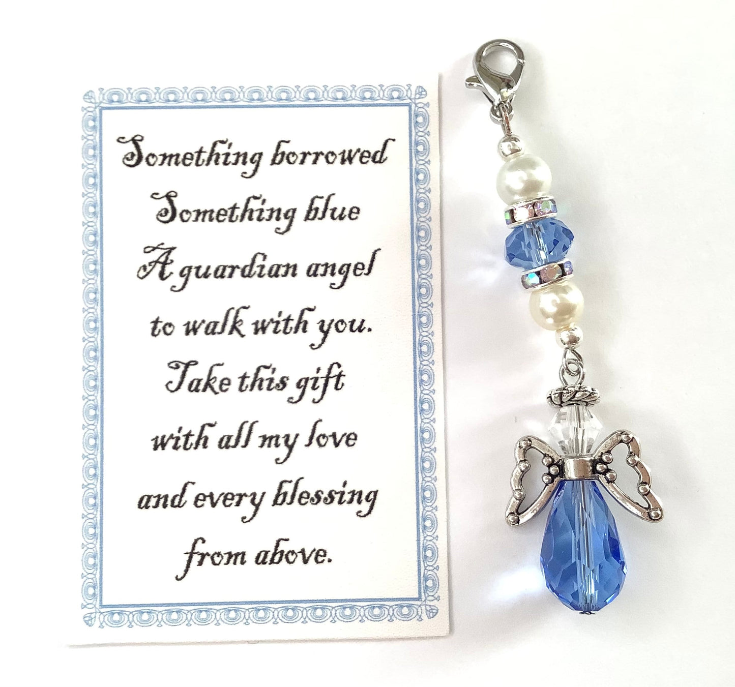 Something Blue for Bride - Wedding Day Gift, Wedding Day Gift, Something Blue Wedding Gift for the Bride, Blue Angel Charm for Bouquet, USA