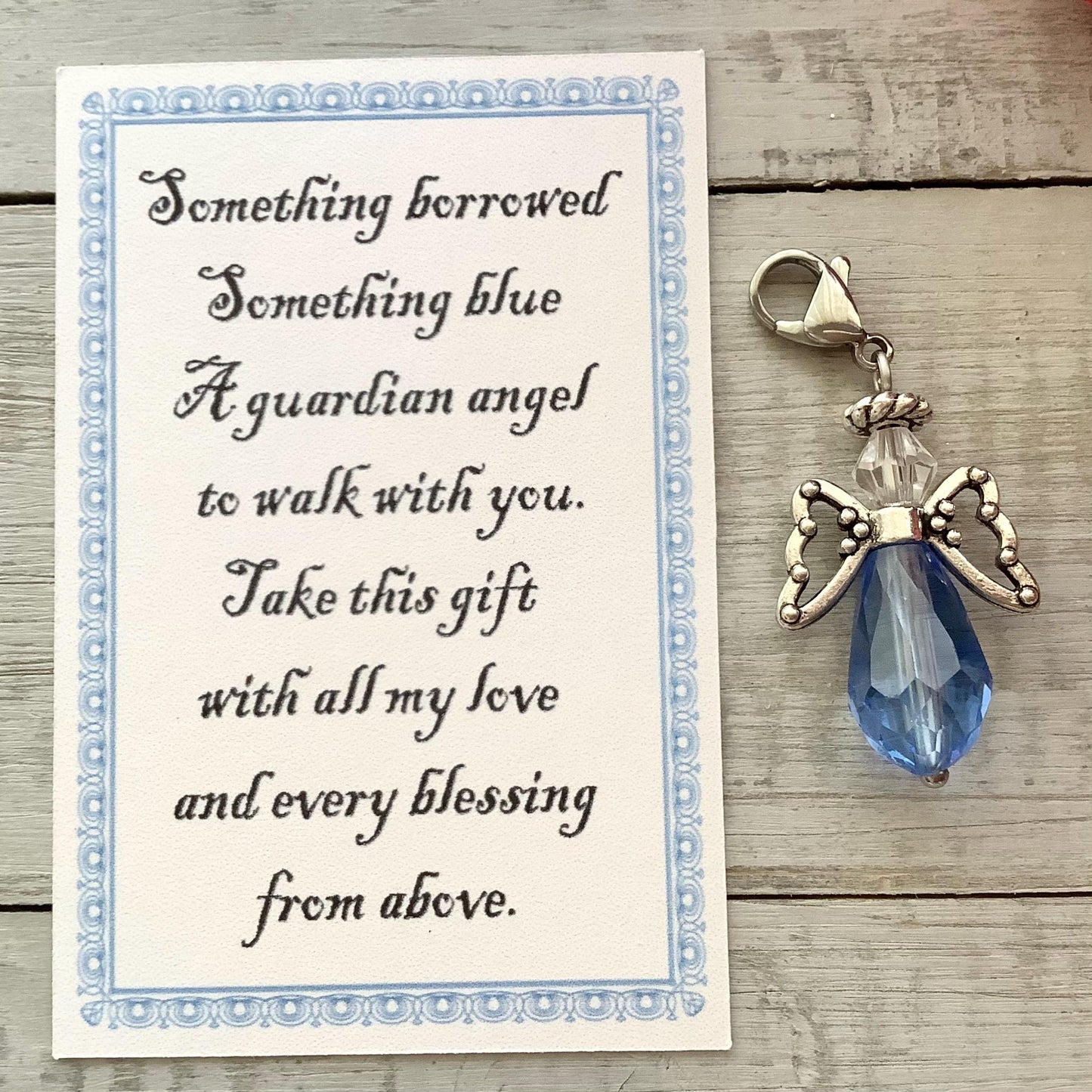 Wedding Bouquet Charm for Gift the Bride, Something Blue Before I Do