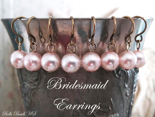 Custom Made To Order Matching Bridesmaid Earrings, Bridal Shower, Engagement, Earrings, You Choose Your Custom Colors, Handmade Earring Sets