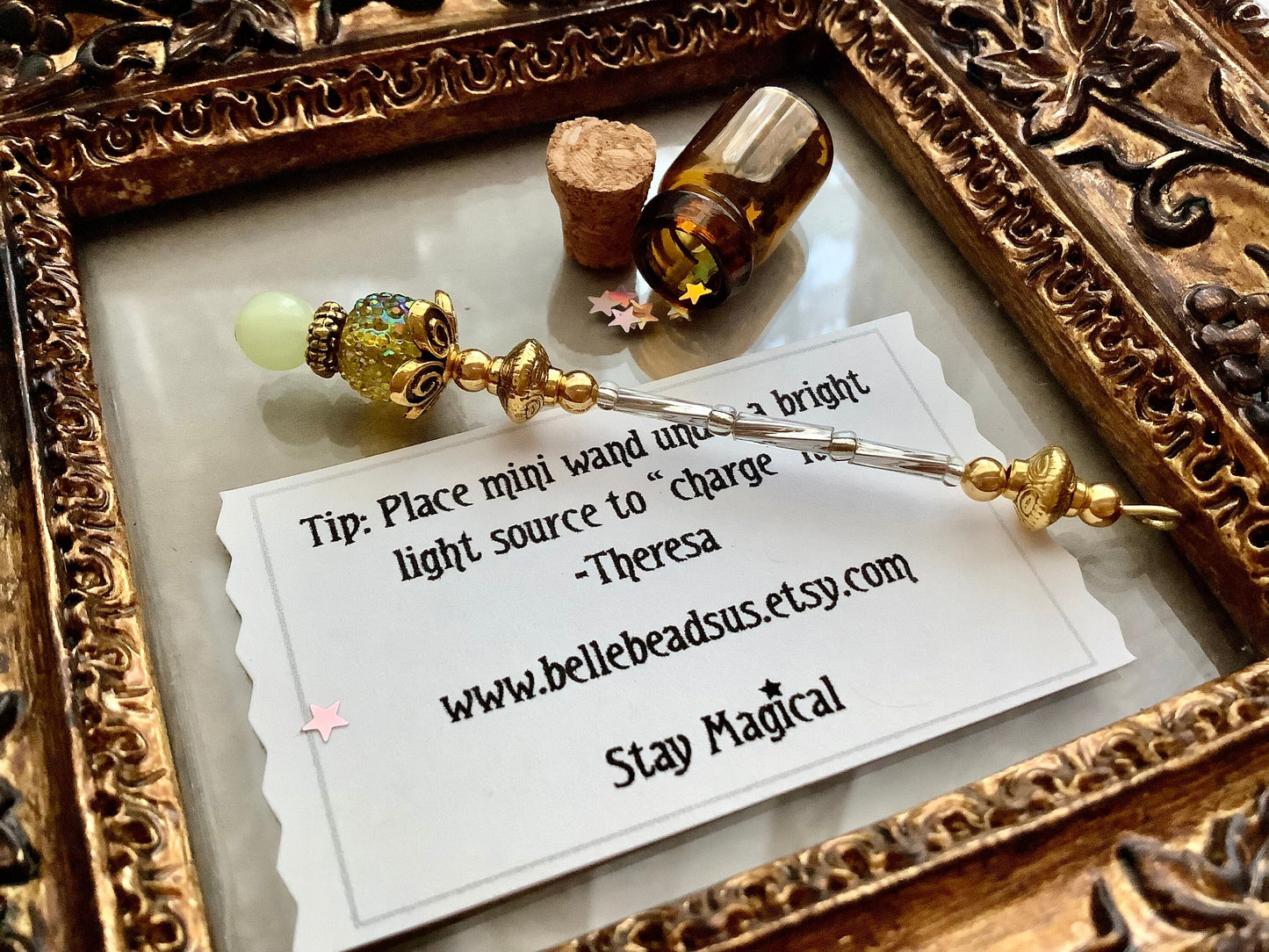 Miniature Magical Fairy Wand Fantasy Gift with glow in the dark tip, magical things, storybook, fairy tale charm