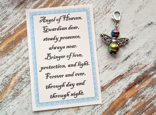 Guardian Angel Gift Charm, Lucky Angel, Angel of Hope, Gifting Angel, Planner Charm, Angel for Purse, Keychain Angel, Angel Gift, Shielding