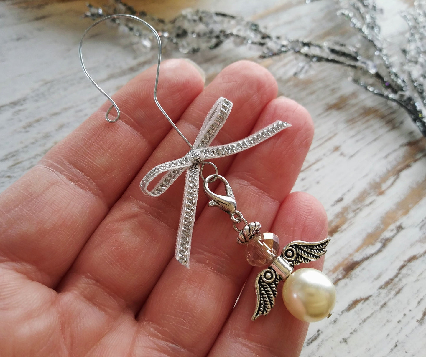 Tiny Angel Ornament Charm for Gifting, Bible Case, Purse, Holiday Parties, Tiny Tree Ornaments, Guardian Angel Charm, Holiday, Secret Santa