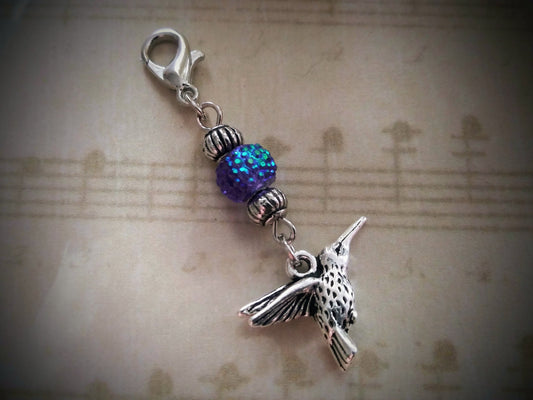 Hummingbird Charm, Memory Charm, Bouquet Charm, Bouquet Charm, Something Blue Charm for Bride, Wedding Dress Charm, Garter Charm Bride Gift