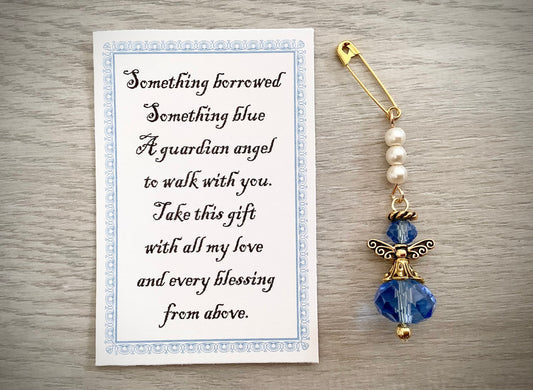 An Angel for the bride, Something Blue Bouquet Charm, Pin