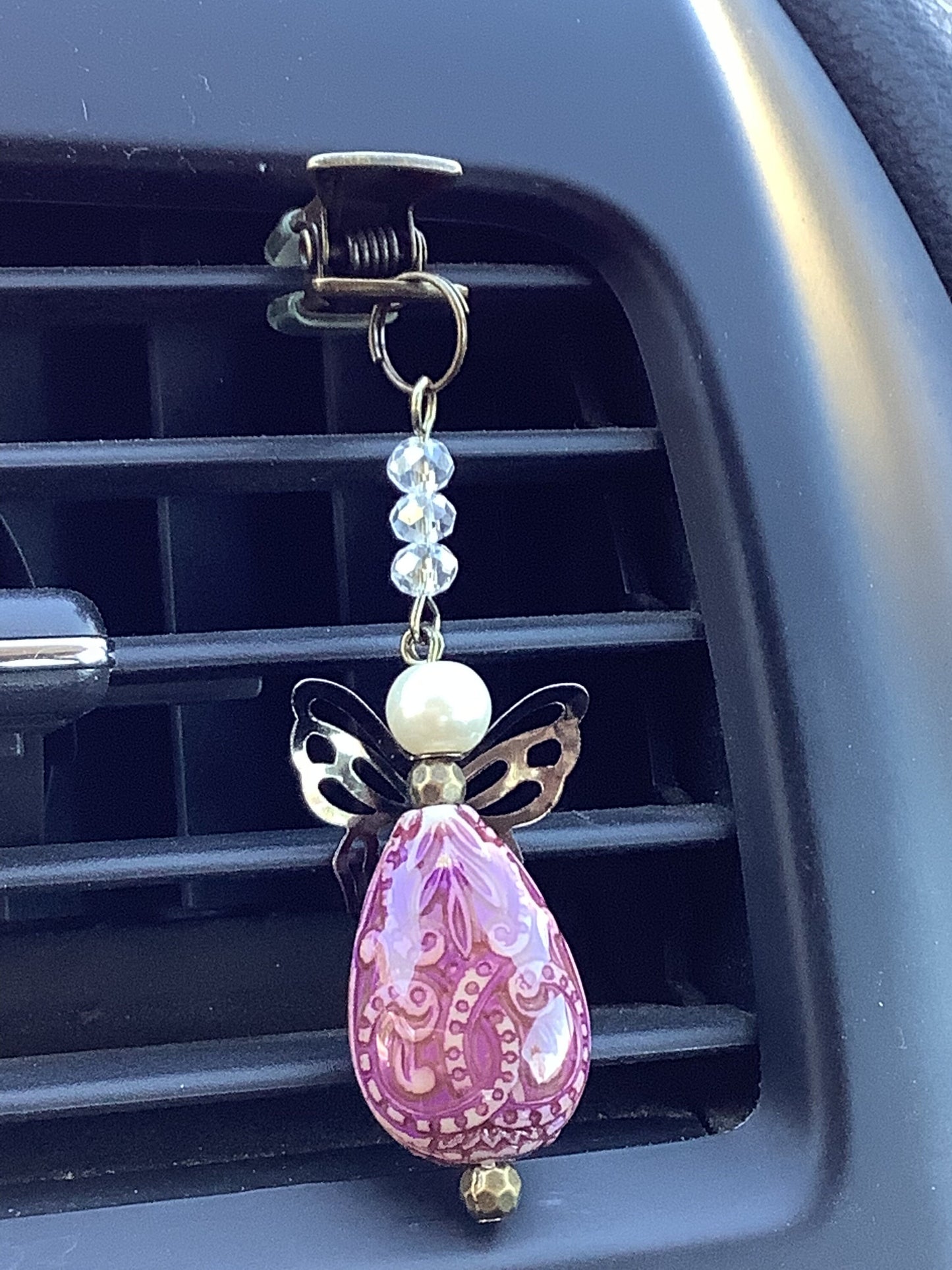 Angel for car, vent clip Angel, vent clip car charm, new driver gift, gift for her, new car, drive safe, an Angel to watch over you, protect