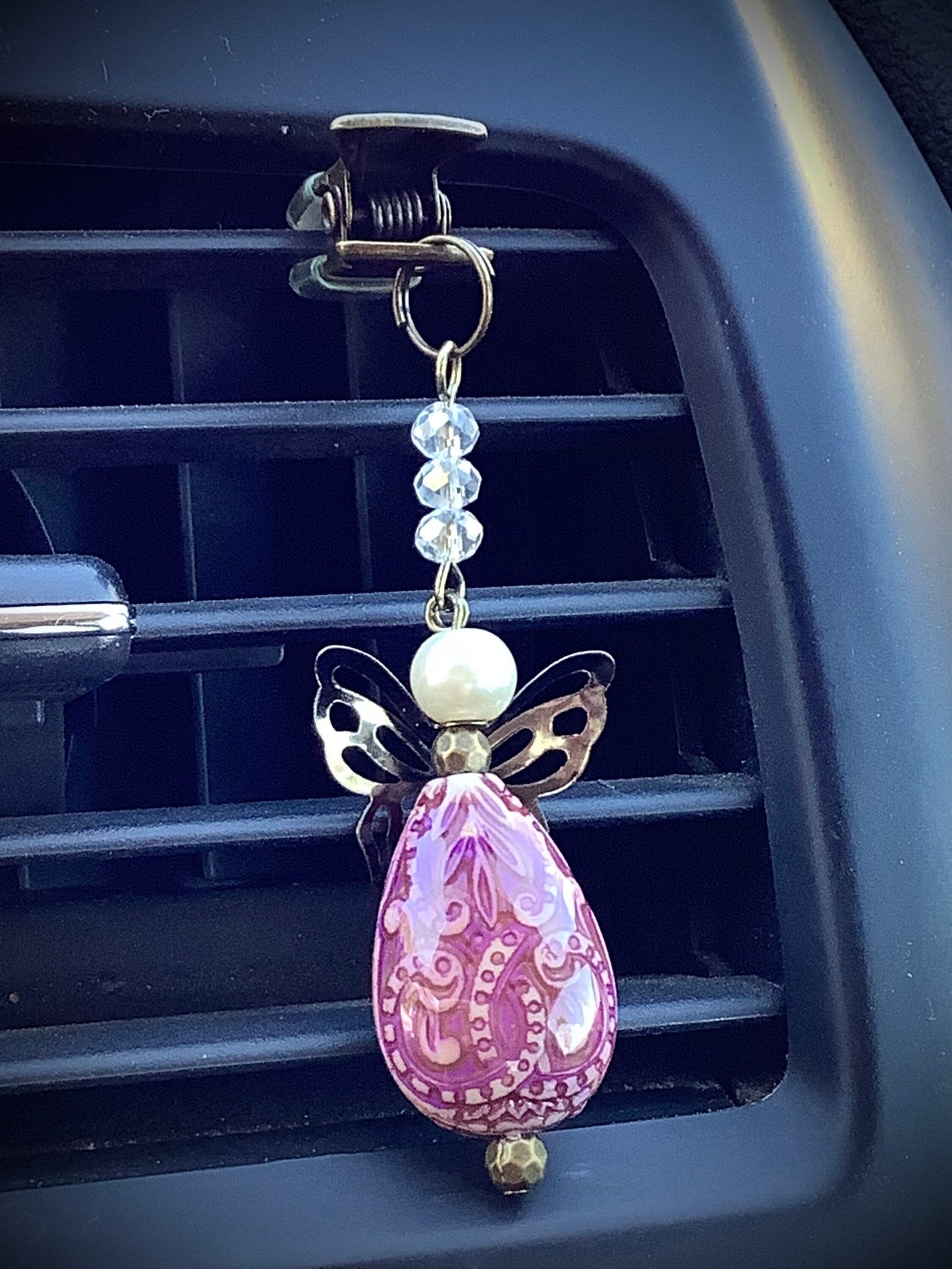 Angel for car, vent clip Angel, vent clip car charm, new driver gift, gift for her, new car, drive safe, an Angel to watch over you, protect