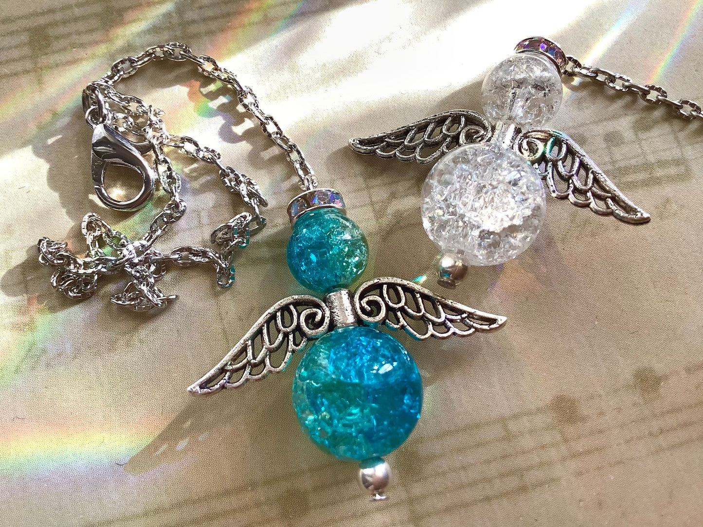 Suncatcher Angel Charm, Angel for car, rear view mirror ornament, Drive Safe Gift, An Angel to watch over you new driver gift, travel safe