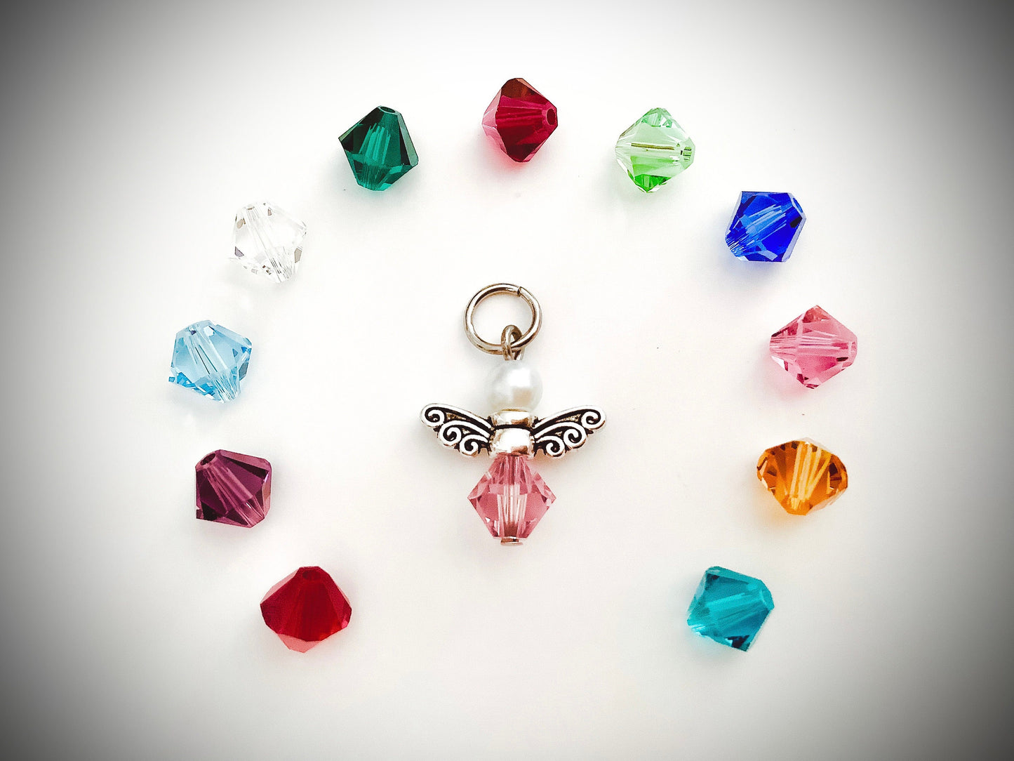 Birthstone Fairy Charm for necklace, add on birthstone crystal pendant for necklaces bracelets and more, birthstone jewelry, Fairy charms