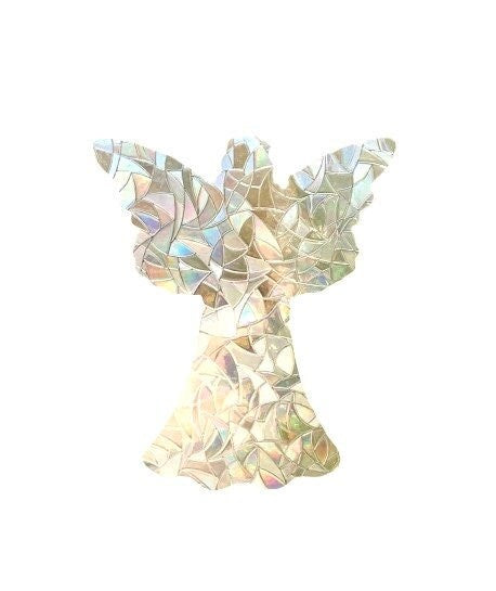 An Angel at my window cling, static cling Angel, Guardian Angel faux stainless glass, rainbow Angel, watching over you,  suncatcher, prism