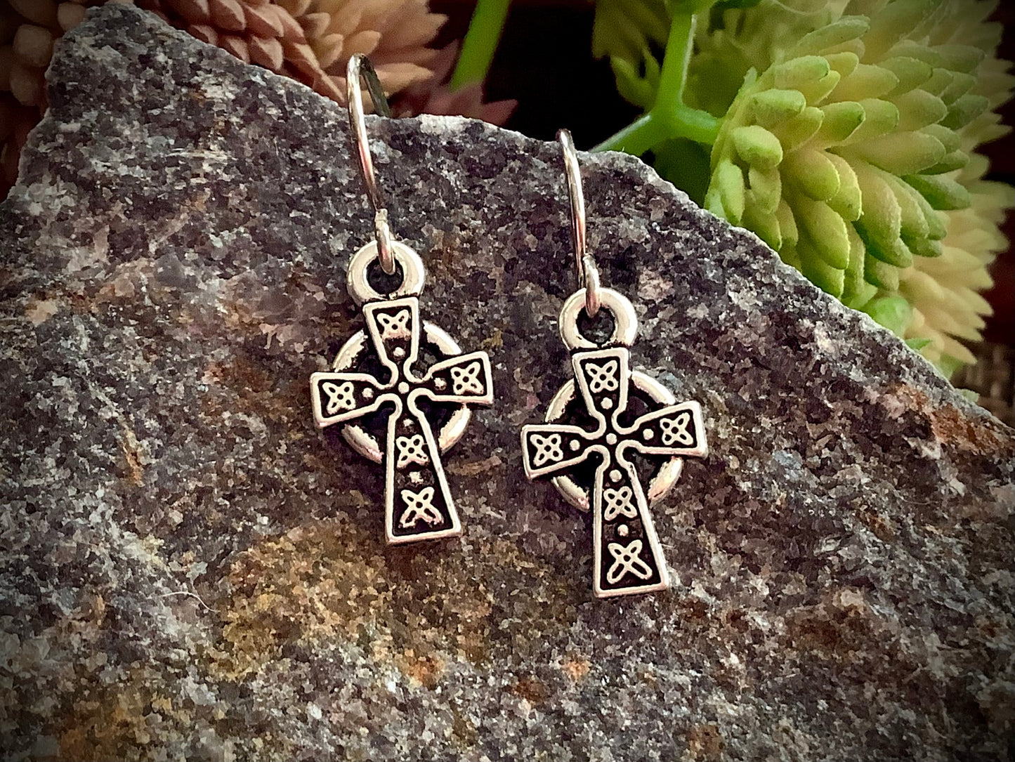 Celtic cross earrings, Silver Cross Earrings,Easter earrings, faith gifts, Baptism, Tiny Silver, Scottish Gifts