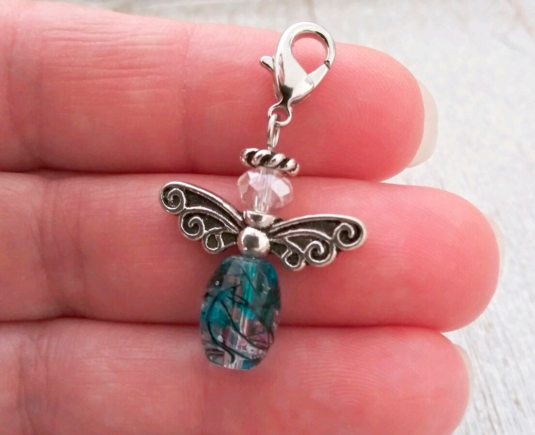 Guardian Angel Charm with Saying Card, Guardian Angel Gift, Small Gifts for Her, Faith Charms, Holidays, Birthday, Valentine's Day for Her